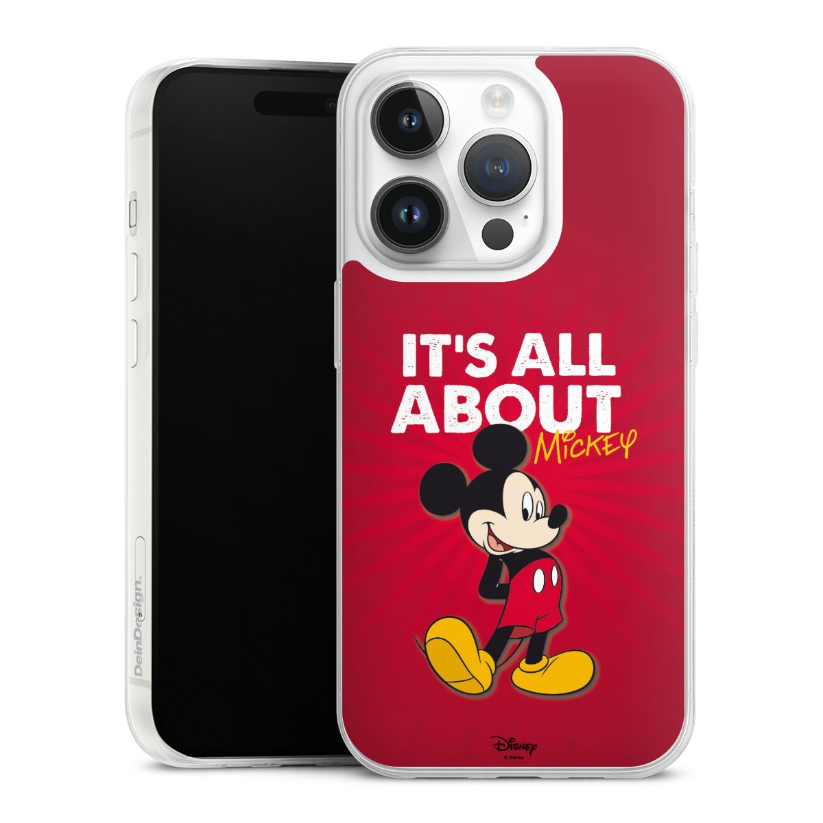 iPhone 14 Pro Handy Slim Case extra dünn Silikon Handyhülle transparent Hülle Mouse Disney Official Licensed Product Silikon Slim Case