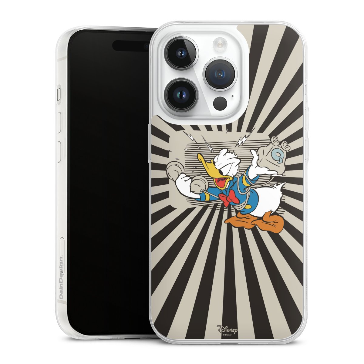 iPhone 14 Pro Handy Slim Case extra dünn Silikon Handyhülle transparent Hülle Donald Duck Disney Official Licensed Product Silikon Slim Case