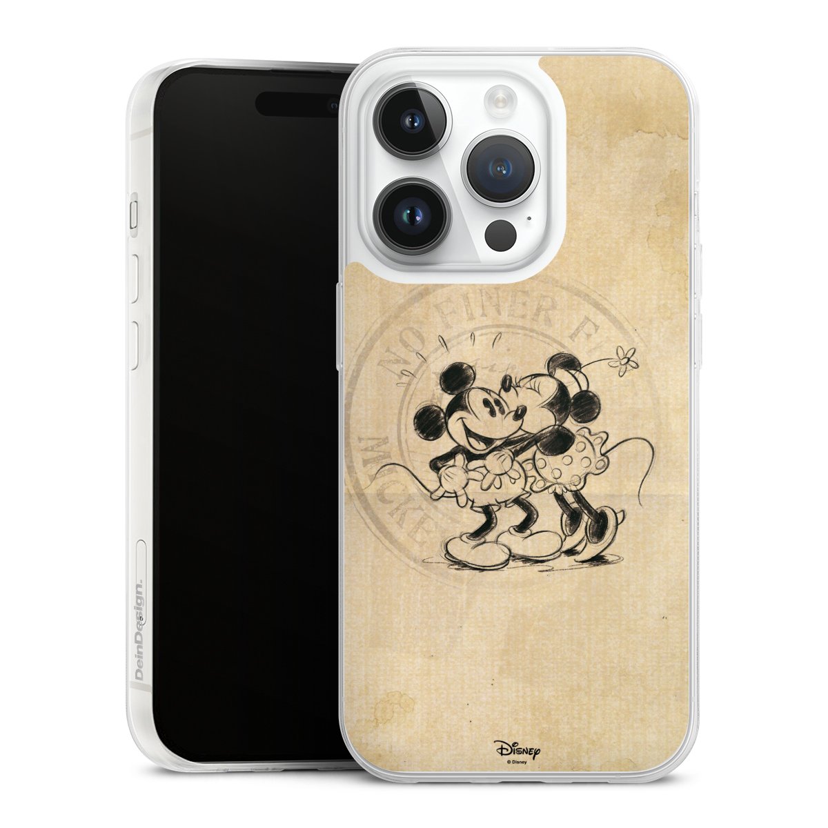 iPhone 14 Pro Handy Slim Case extra dünn Silikon Handyhülle transparent Hülle Mickey Mouse Vintage Minnie Mouse Silikon Slim Case