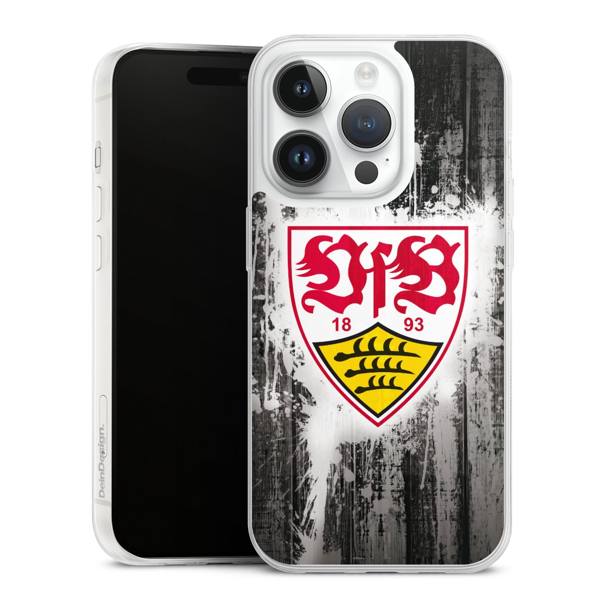 iPhone 14 Pro Handy Slim Case extra dünn Silikon Handyhülle transparent Hülle Vfb Stuttgart Official Licensed Product Silikon Slim Case