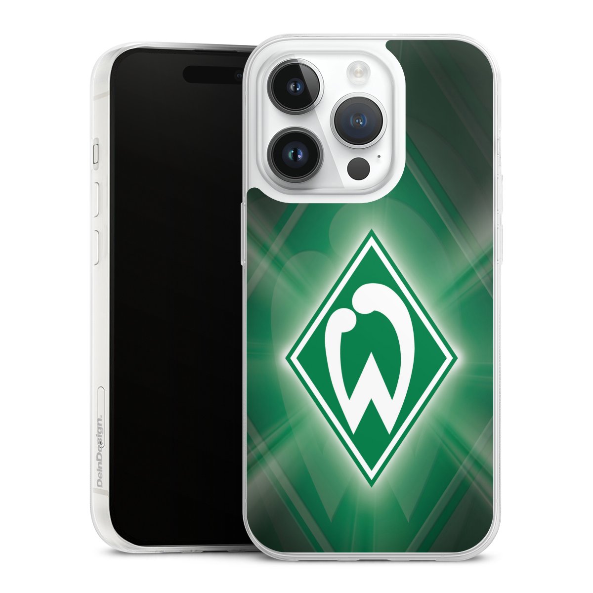 iPhone 14 Pro Handy Slim Case extra dünn Silikon Handyhülle transparent Hülle Sv Werder Bremen Official Licensed Product Coat Of Arms Silikon Slim Case