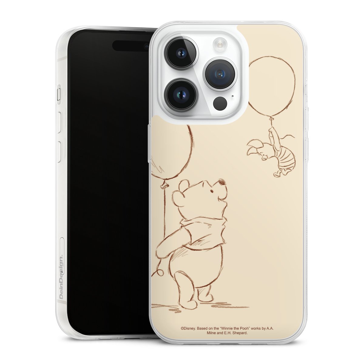 iPhone 14 Pro Handy Slim Case extra dünn Silikon Handyhülle transparent Hülle Official Licensed Product Winnie The Pooh Disney Silikon Slim Case