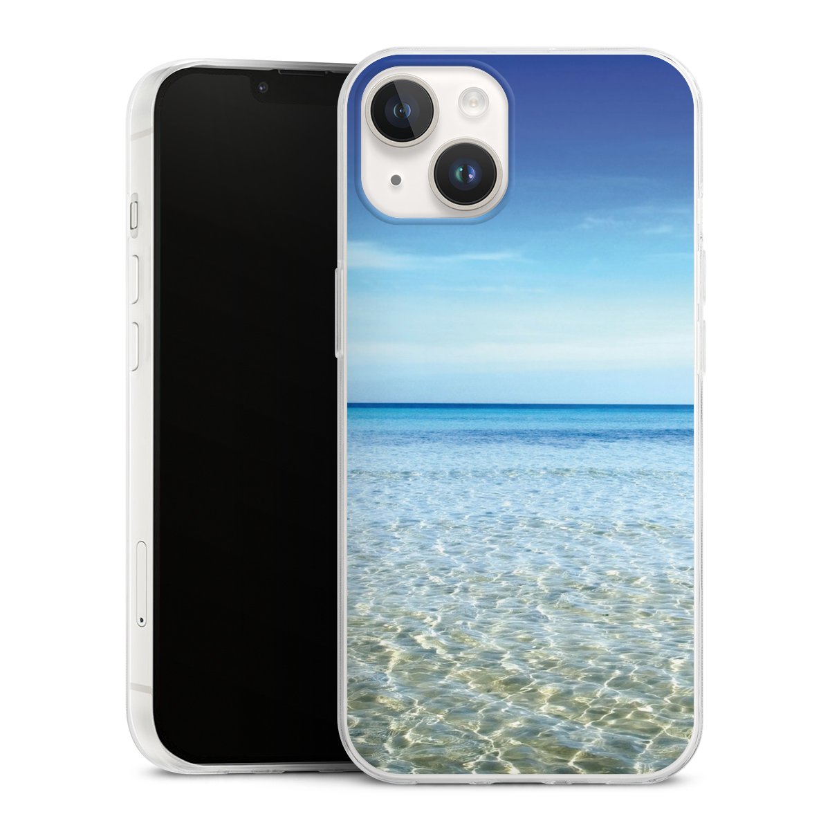 iPhone 14 Handy Slim Case extra dünn Silikon Handyhülle transparent Hülle Urlaub Sky Ocean Silikon Slim Case