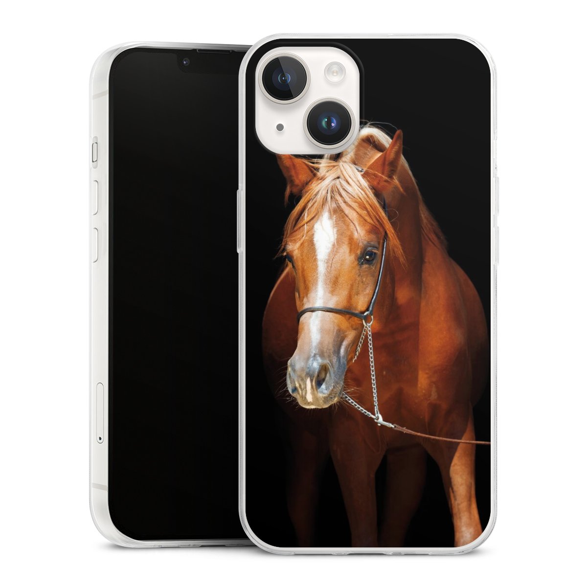 iPhone 14 Handy Slim Case extra dünn Silikon Handyhülle transparent Hülle Mare Horse Hobby Silikon Slim Case