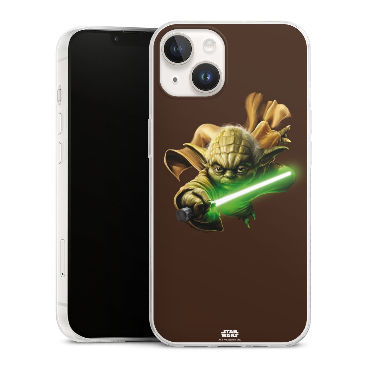 iPhone 14 Handy Slim Case extra dünn Silikon Handyhülle transparent Hülle Yoda Merchandise Star Wars Silikon Slim Case