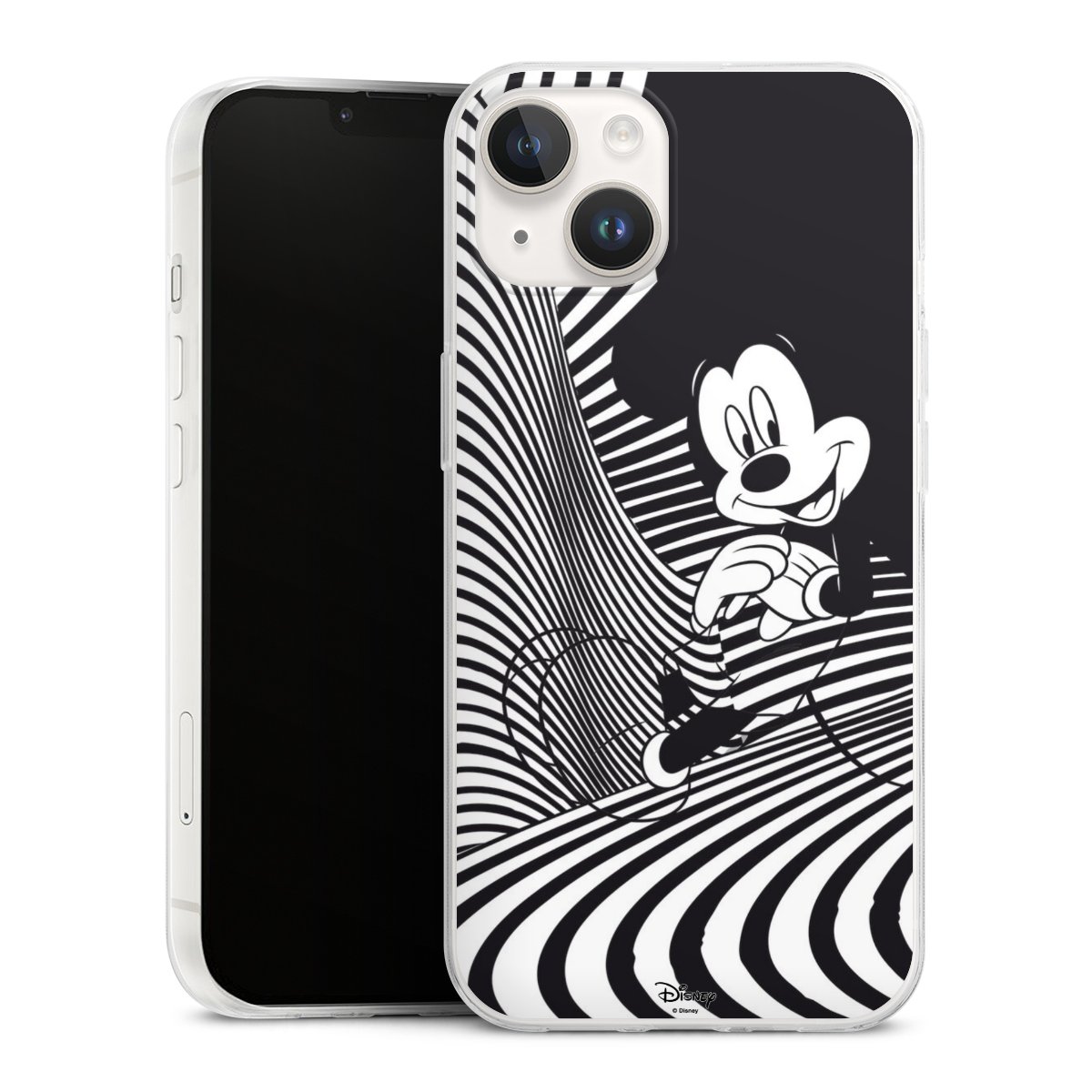 iPhone 14 Handy Slim Case extra dünn Silikon Handyhülle transparent Hülle Disney Official Licensed Product Mickey Mouse Silikon Slim Case