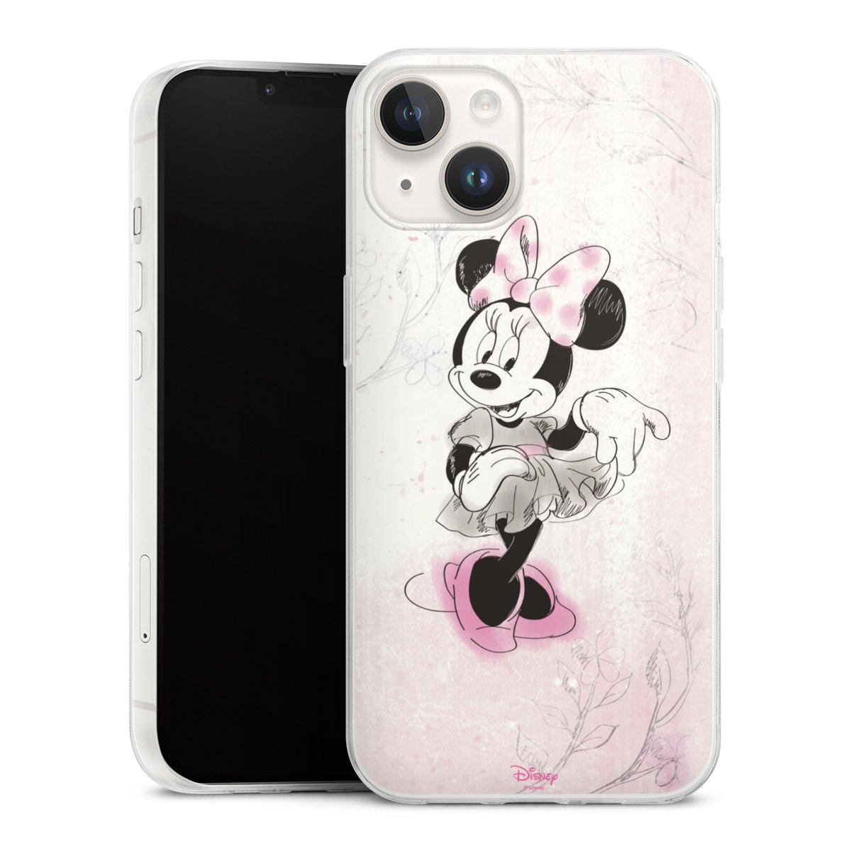 iPhone 14 Handy Slim Case extra dünn Silikon Handyhülle transparent Hülle Disney Minnie Mouse Vintage Silikon Slim Case