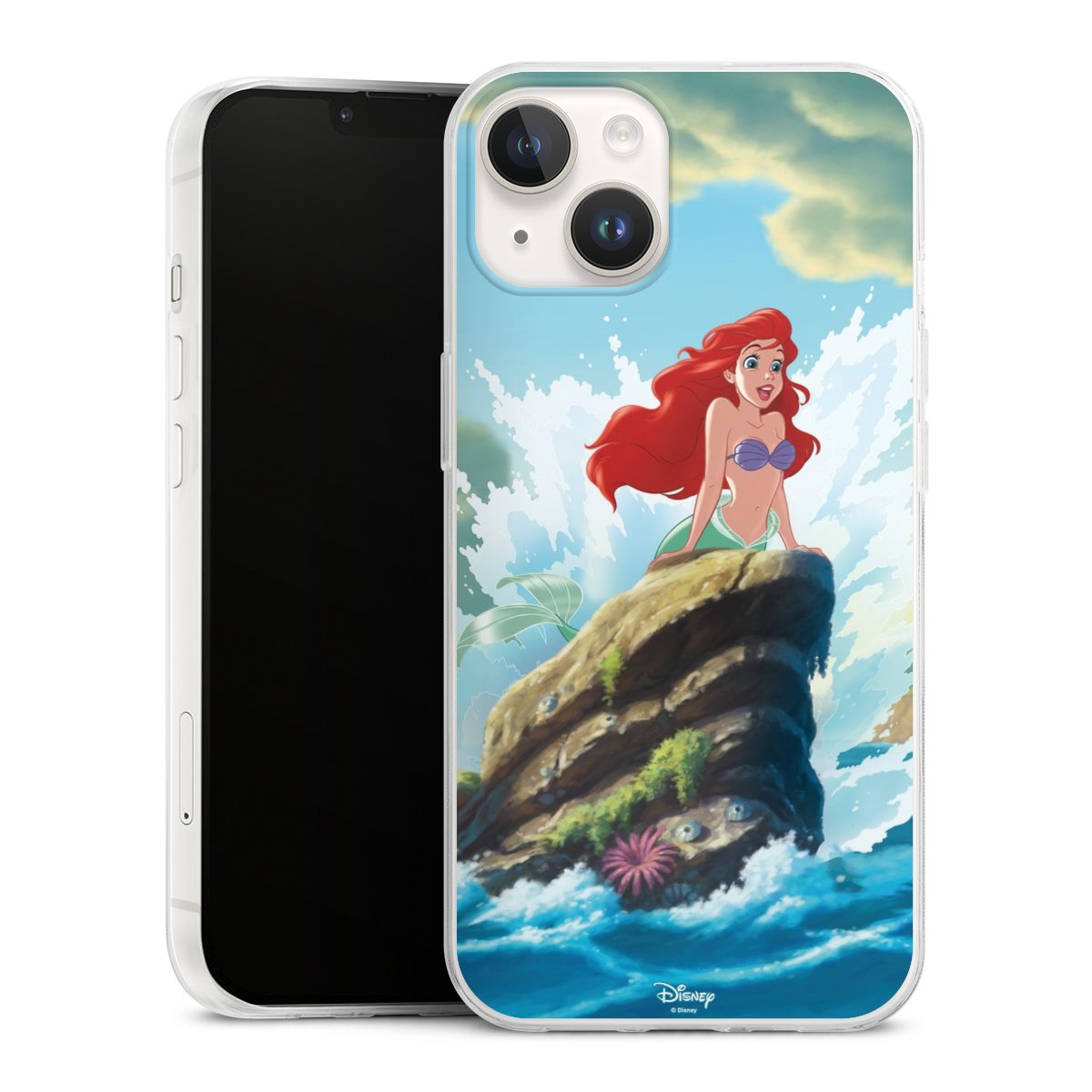 iPhone 14 Handy Slim Case extra dünn Silikon Handyhülle transparent Hülle Mermaid Arielle Die Meerjungfrau Official Licensed Product Silikon Slim Case