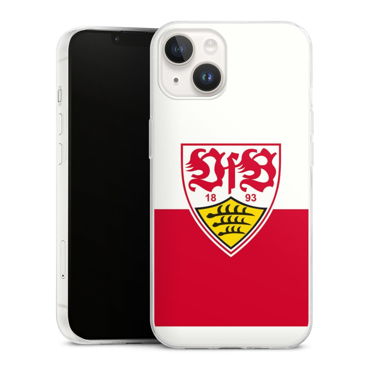 iPhone 14 Handy Slim Case extra dünn Silikon Handyhülle transparent Hülle Official Licensed Product Logo Vfb Stuttgart Silikon Slim Case