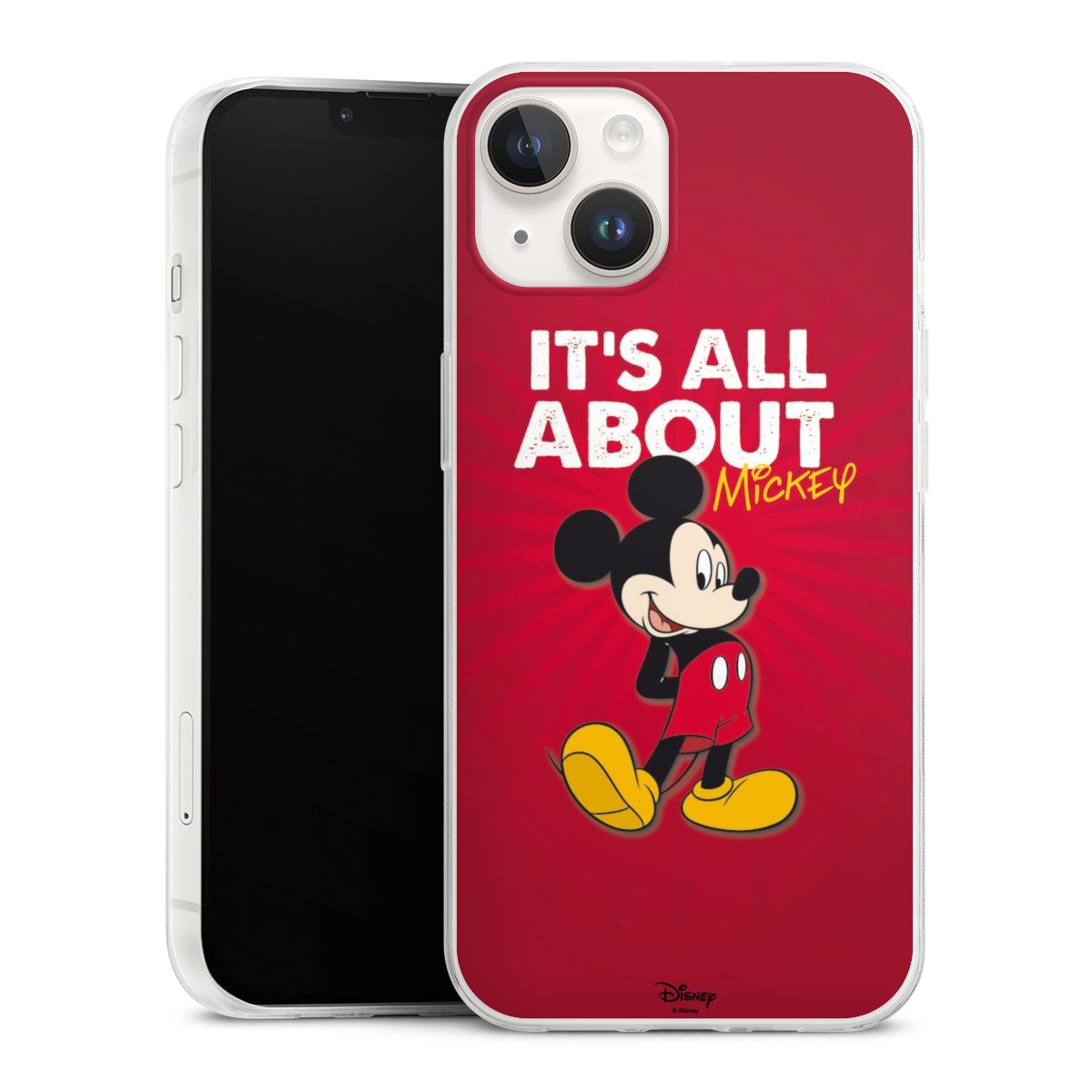 iPhone 14 Handy Slim Case extra dünn Silikon Handyhülle transparent Hülle Mouse Disney Official Licensed Product Silikon Slim Case