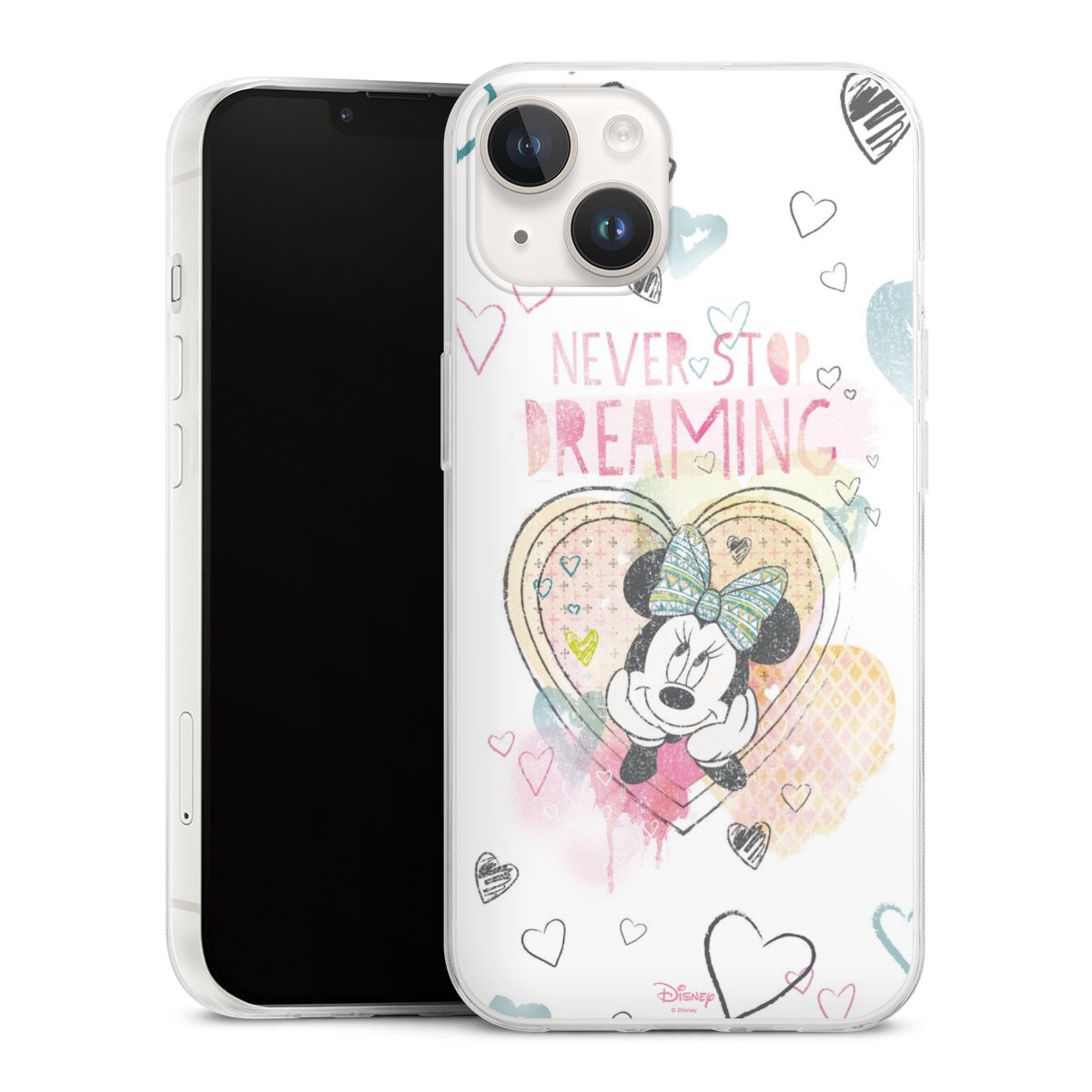 iPhone 14 Handy Slim Case extra dünn Silikon Handyhülle transparent Hülle Disney Official Licensed Product Minnie Mouse Silikon Slim Case