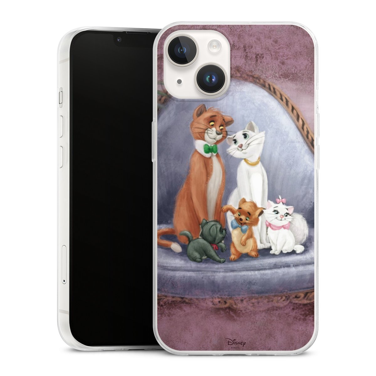 iPhone 14 Handy Slim Case extra dünn Silikon Handyhülle transparent Hülle Official Licensed Product Disney Aristocats Silikon Slim Case