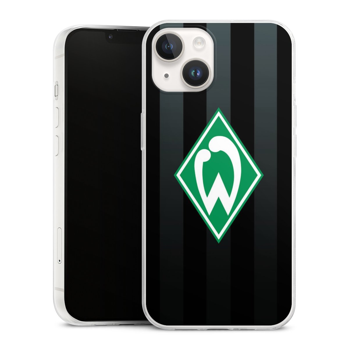 iPhone 14 Handy Slim Case extra dünn Silikon Handyhülle transparent Hülle Stripes Sv Werder Bremen Official Licensed Product Silikon Slim Case