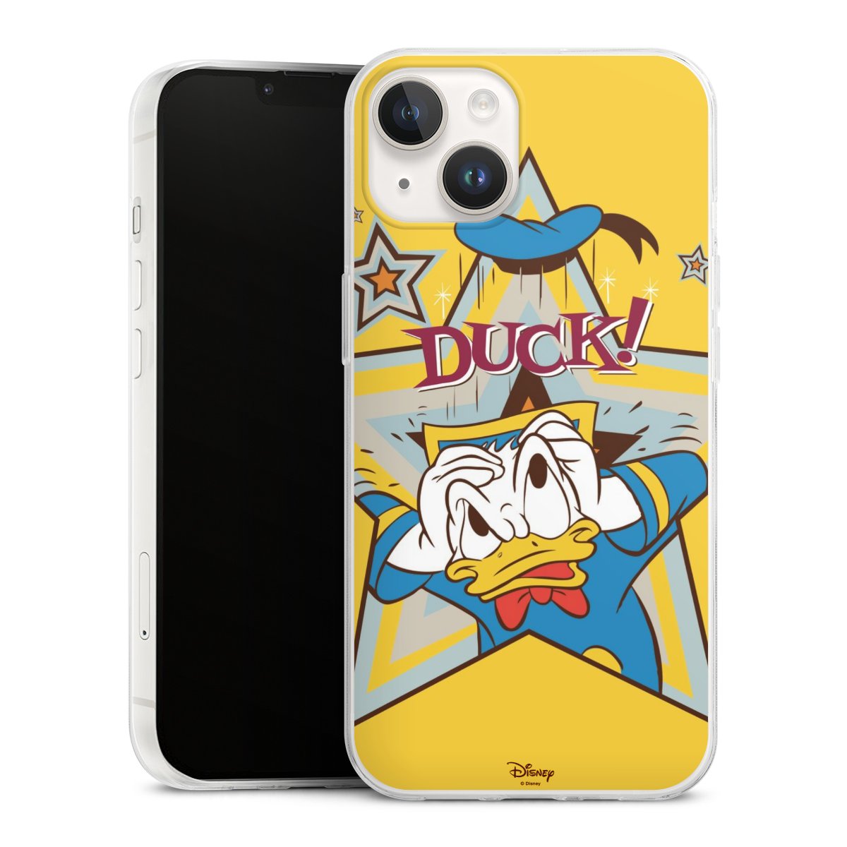 iPhone 14 Handy Slim Case extra dünn Silikon Handyhülle transparent Hülle Official Licensed Product Donald Duck Disney Silikon Slim Case