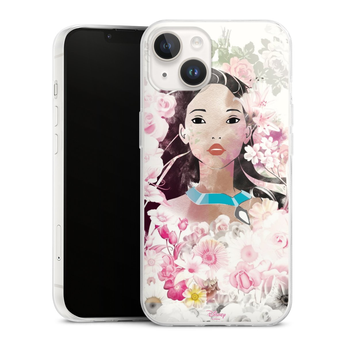 iPhone 14 Handy Slim Case extra dünn Silikon Handyhülle transparent Hülle Pocahontas Official Licensed Product Disney Silikon Slim Case