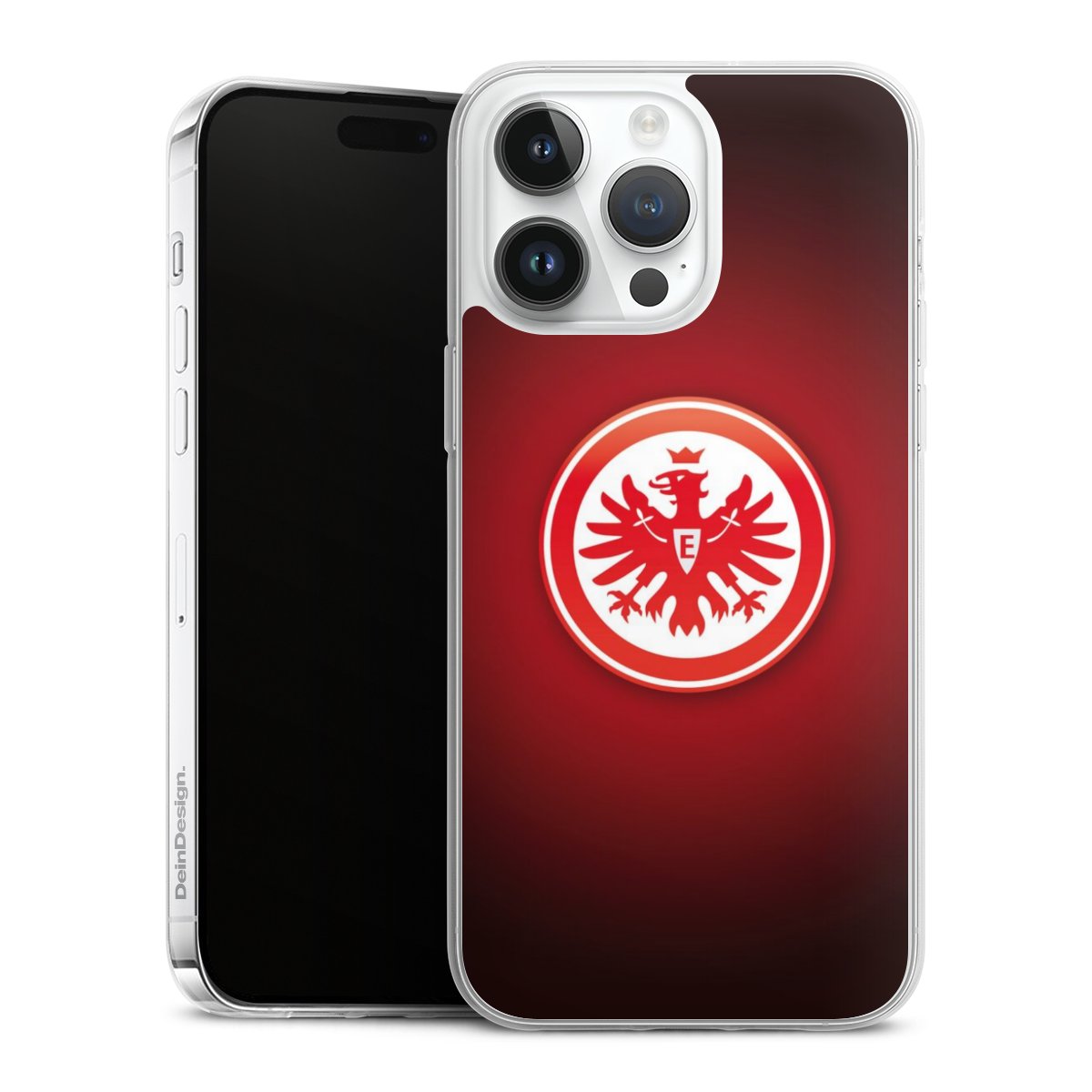 iPhone 14 Pro Max Handy Slim Case extra dünn Silikon Handyhülle transparent Hülle Eintracht Frankfurt Official Licensed Product Coat Of Arms Silikon Slim Case