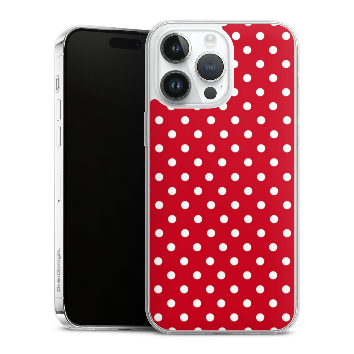 iPhone 14 Pro Max Handy Slim Case extra dünn Silikon Handyhülle transparent Hülle Points Polka Dots Retro Silikon Slim Case