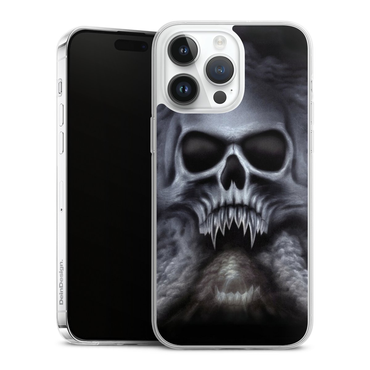 iPhone 14 Pro Max Handy Slim Case extra dünn Silikon Handyhülle transparent Hülle Totenkopf Skull Silikon Slim Case