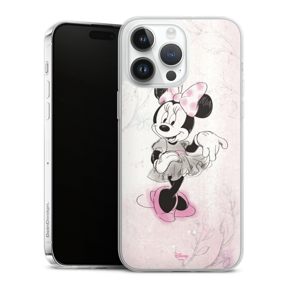 iPhone 14 Pro Max Handy Slim Case extra dünn Silikon Handyhülle transparent Hülle Disney Minnie Mouse Vintage Silikon Slim Case