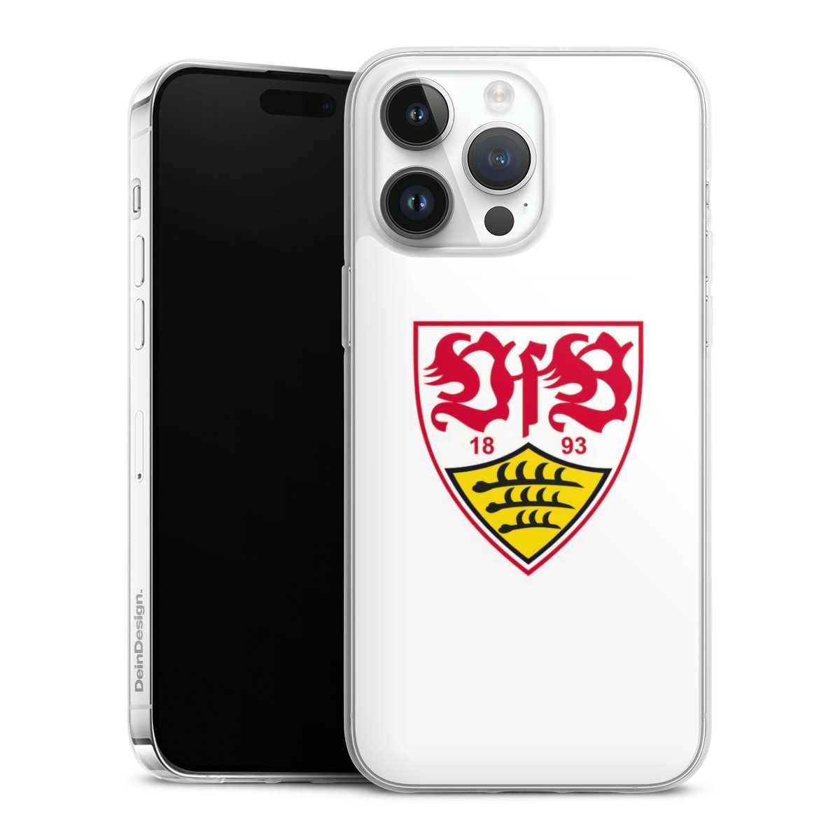 iPhone 14 Pro Max Handy Slim Case extra dünn Silikon Handyhülle transparent Hülle Logo Official Licensed Product Vfb Stuttgart Silikon Slim Case