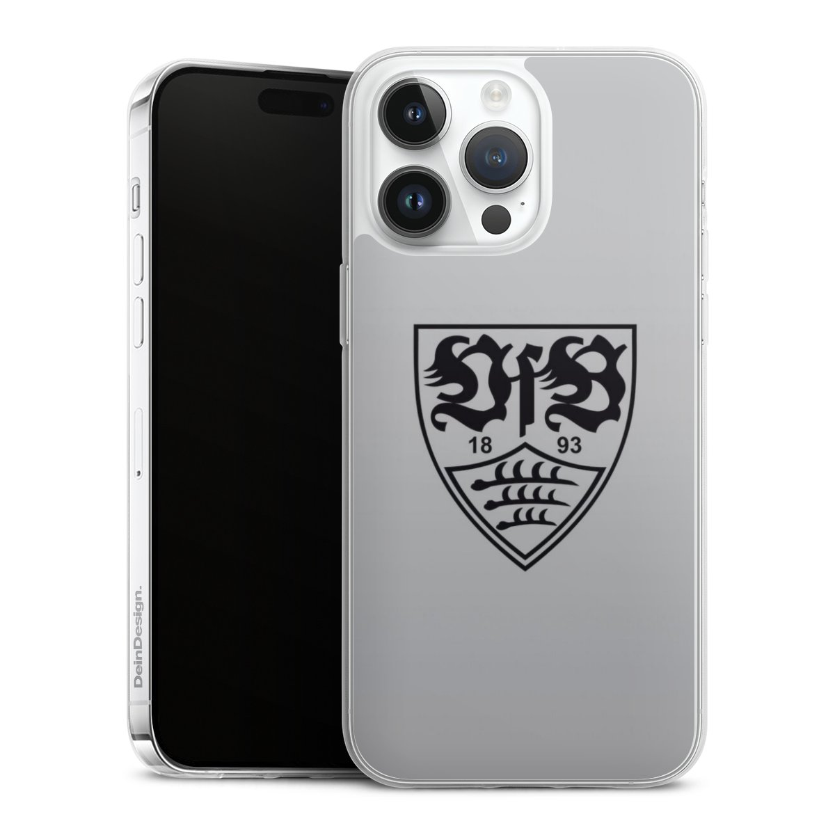 iPhone 14 Pro Max Handy Slim Case extra dünn Silikon Handyhülle transparent Hülle Logo Vfb Stuttgart Official Licensed Product Silikon Slim Case