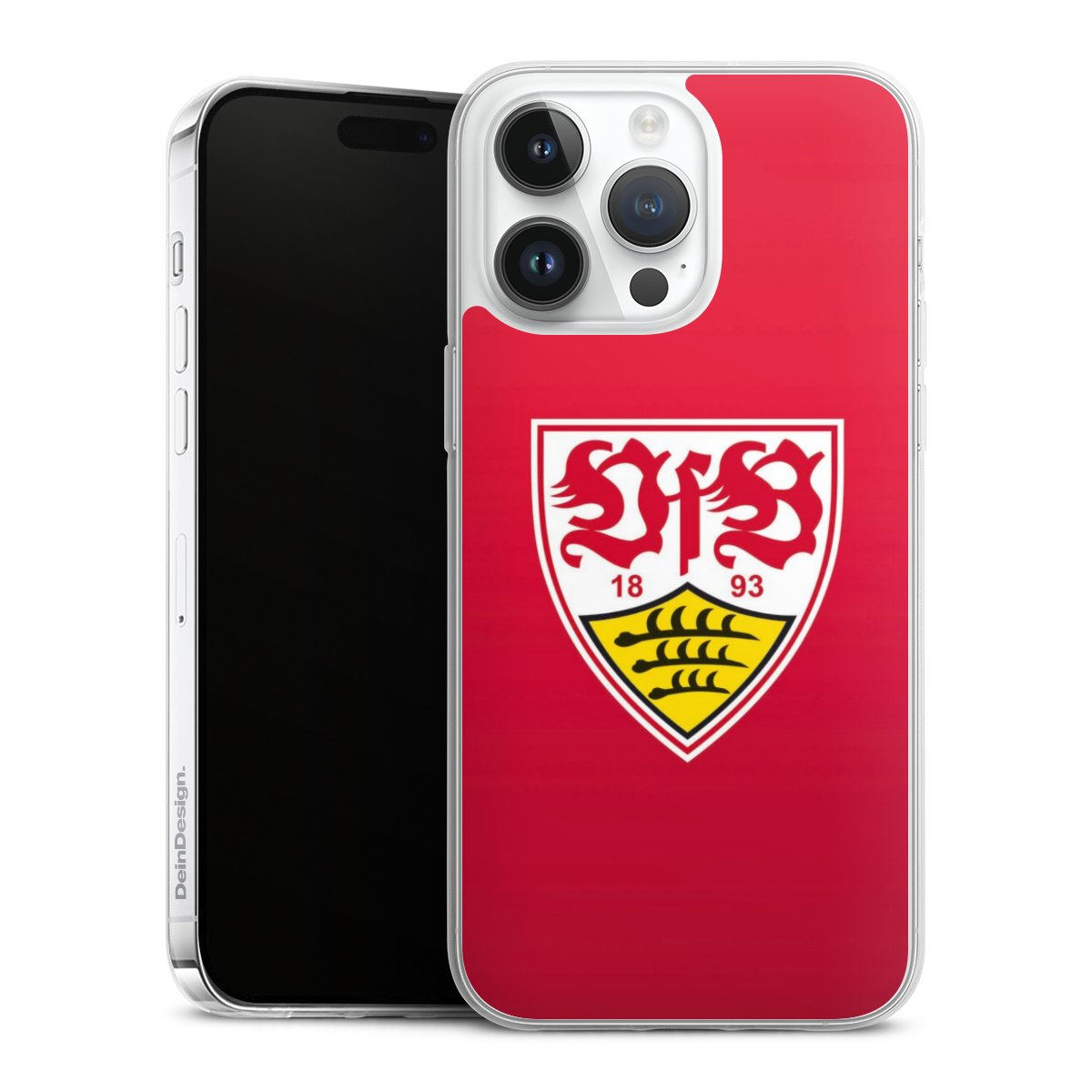 iPhone 14 Pro Max Handy Slim Case extra dünn Silikon Handyhülle transparent Hülle Official Licensed Product Vfb Stuttgart Silikon Slim Case