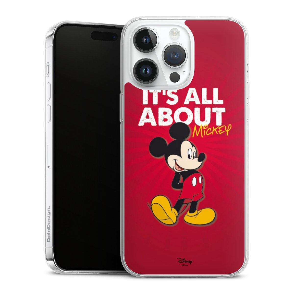 iPhone 14 Pro Max Handy Slim Case extra dünn Silikon Handyhülle transparent Hülle Mouse Disney Official Licensed Product Silikon Slim Case