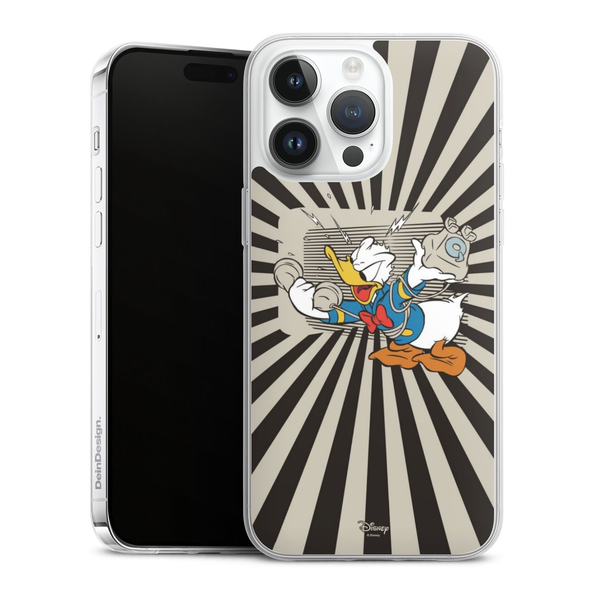 iPhone 14 Pro Max Handy Slim Case extra dünn Silikon Handyhülle transparent Hülle Donald Duck Disney Official Licensed Product Silikon Slim Case