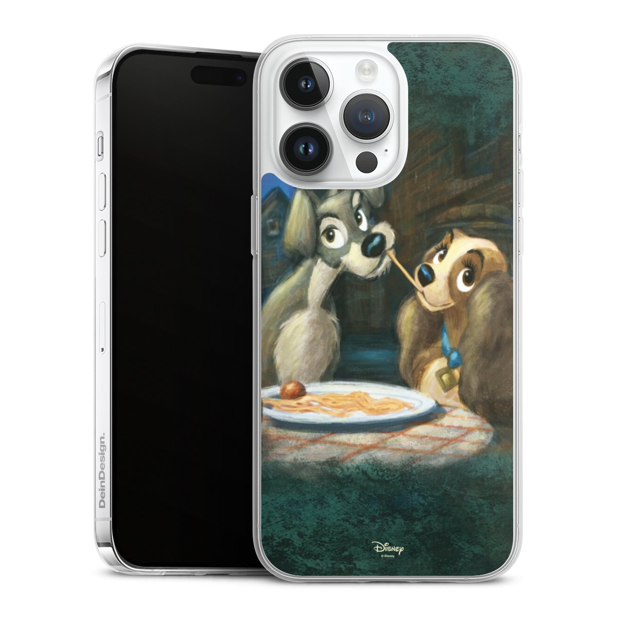 iPhone 14 Pro Max Handy Slim Case extra dünn Silikon Handyhülle transparent Hülle Lady And The Tramp Official Licensed Product Disney Silikon Slim Case