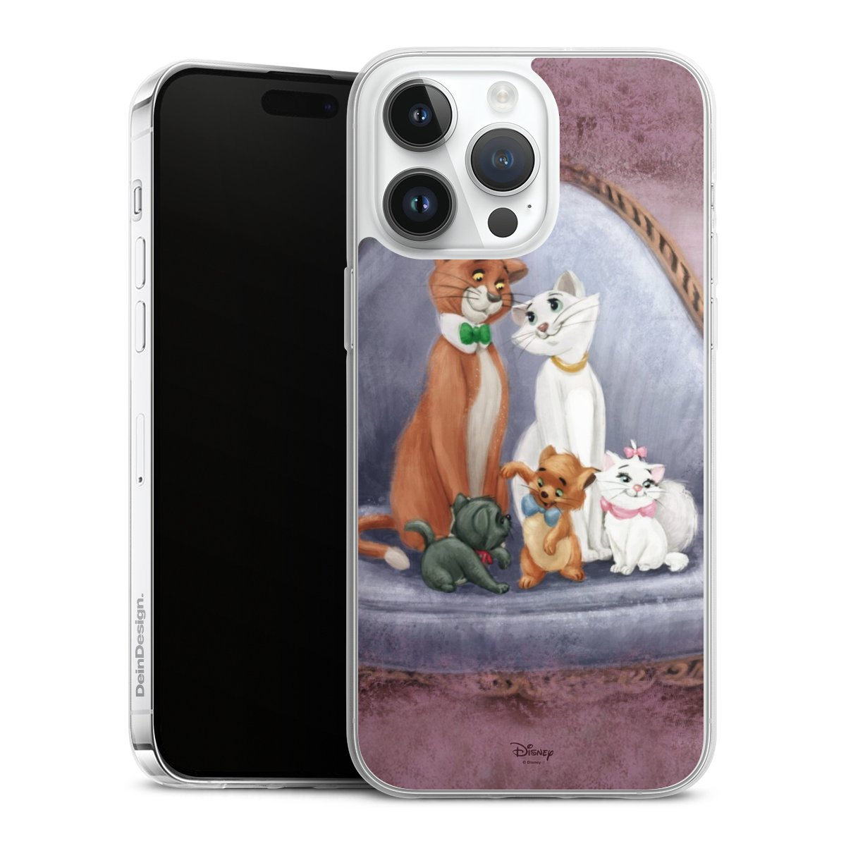 iPhone 14 Pro Max Handy Slim Case extra dünn Silikon Handyhülle transparent Hülle Official Licensed Product Disney Aristocats Silikon Slim Case