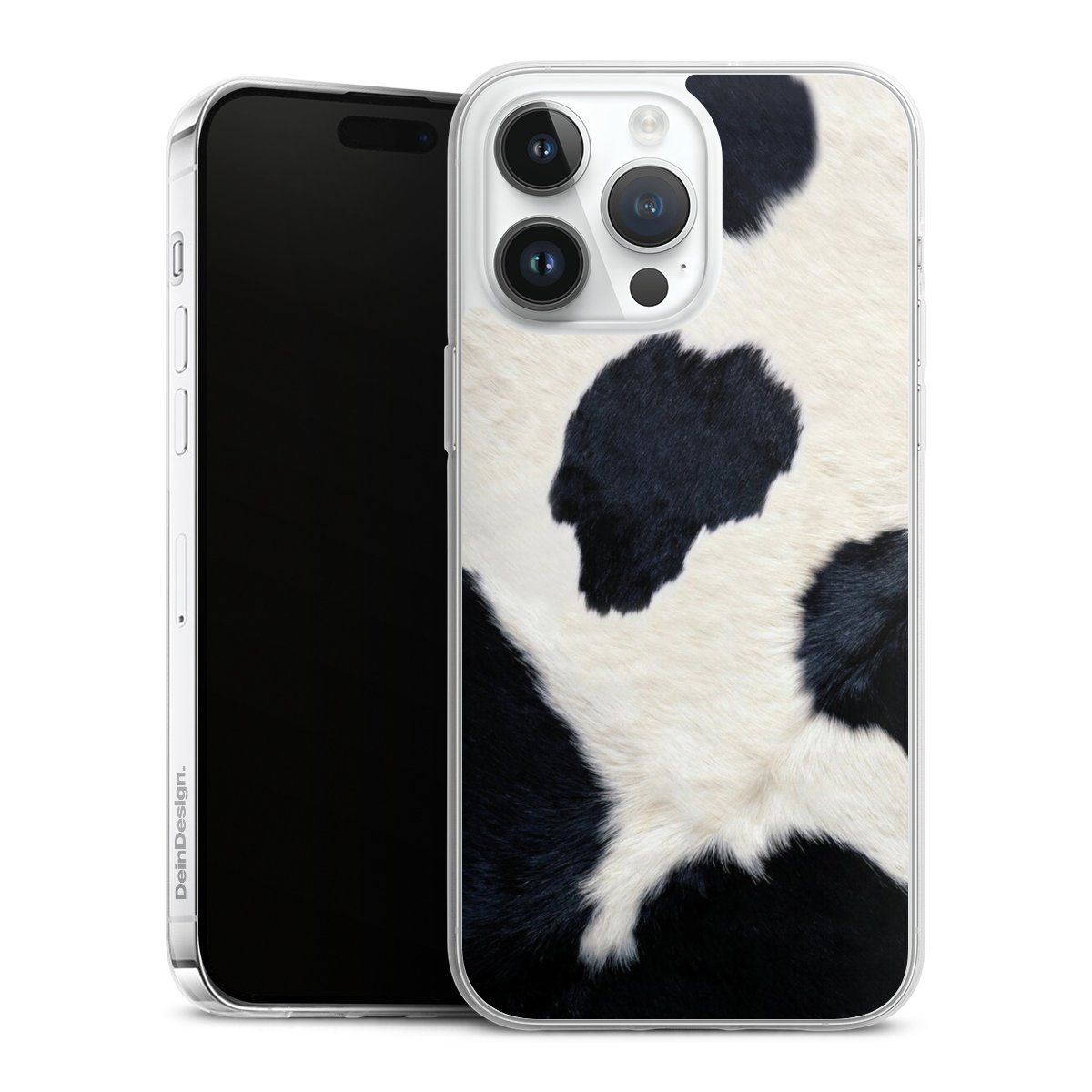 iPhone 14 Pro Max Handy Slim Case extra dünn Silikon Handyhülle transparent Hülle Animal Look Animal Print Cow Skin Silikon Slim Case