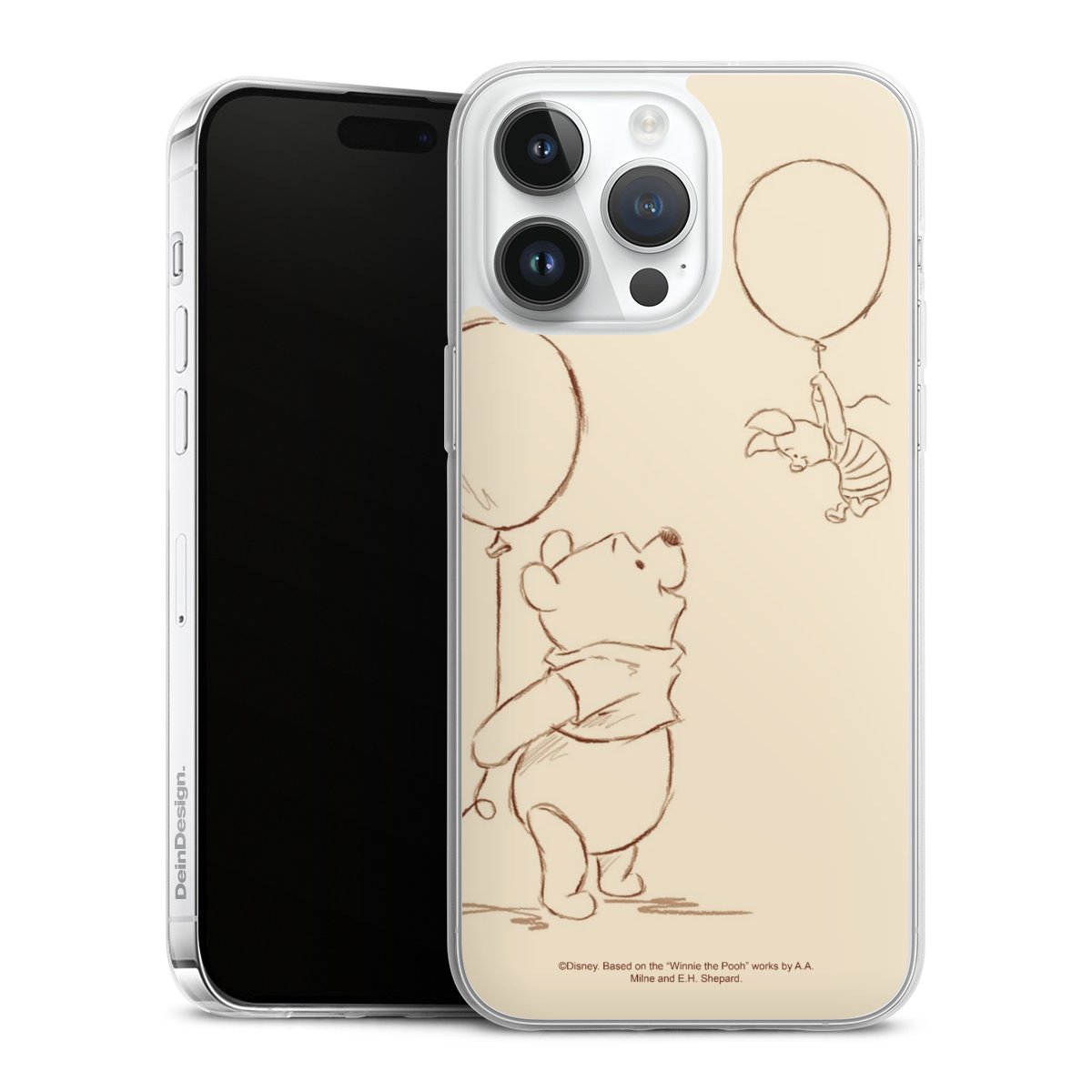 iPhone 14 Pro Max Handy Slim Case extra dünn Silikon Handyhülle transparent Hülle Official Licensed Product Winnie The Pooh Disney Silikon Slim Case