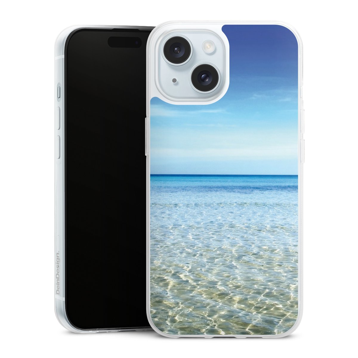 iPhone 15 Handy Slim Case extra dünn Silikon Handyhülle transparent Hülle Urlaub Sky Ocean Silikon Slim Case