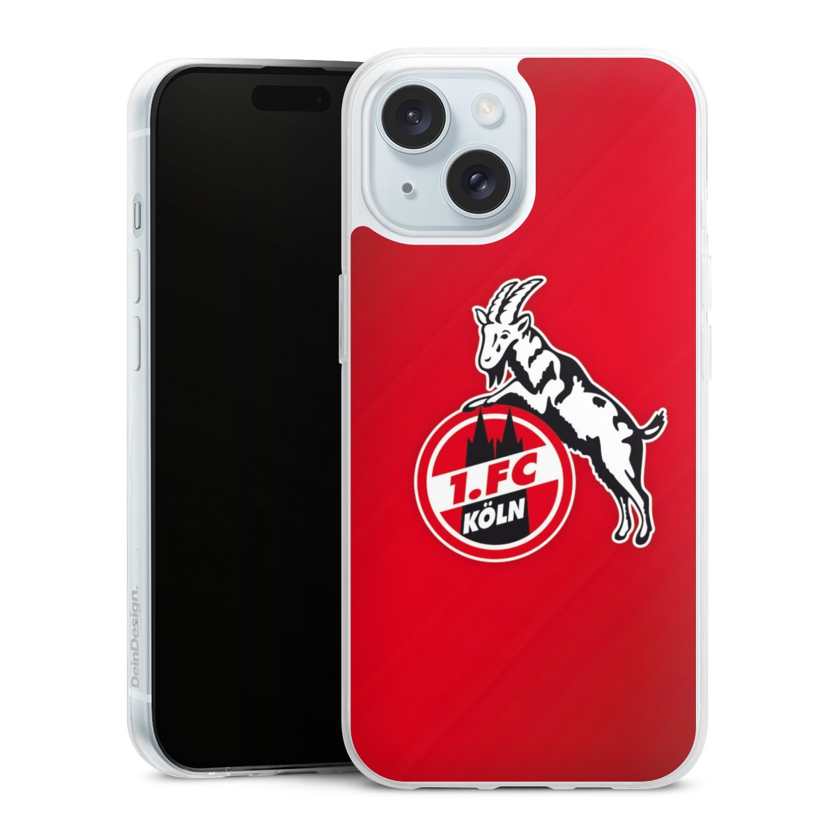 iPhone 15 Handy Slim Case extra dünn Silikon Handyhülle transparent Hülle Official Licensed Product Effzeh 1. Fc Köln Silikon Slim Case