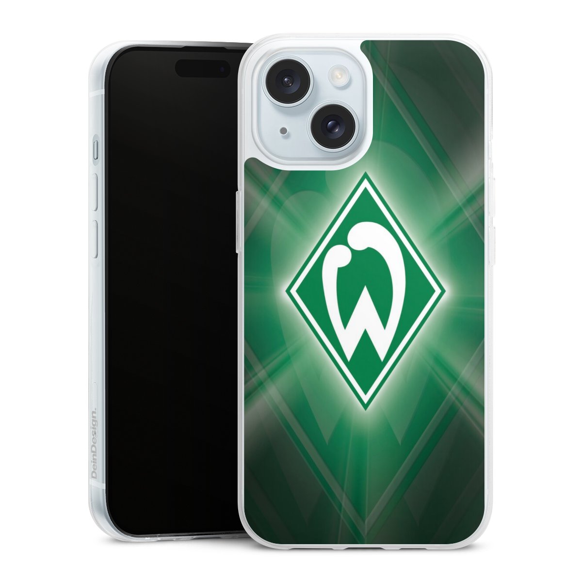 iPhone 15 Handy Slim Case extra dünn Silikon Handyhülle transparent Hülle Sv Werder Bremen Official Licensed Product Coat Of Arms Silikon Slim Case