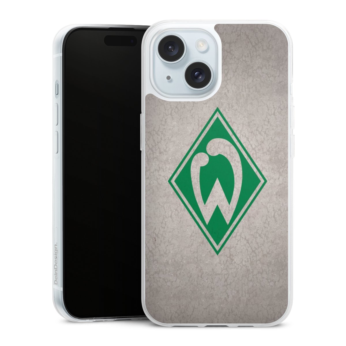 iPhone 15 Handy Slim Case extra dünn Silikon Handyhülle transparent Hülle Sv Werder Bremen Concrete Official Licensed Product Silikon Slim Case