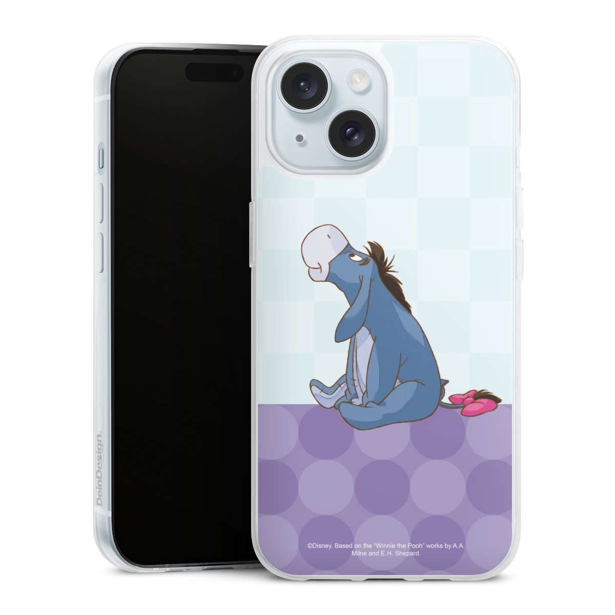 iPhone 15 Handy Slim Case extra dünn Silikon Handyhülle transparent Hülle Disney Donkey Winnie The Pooh Silikon Slim Case