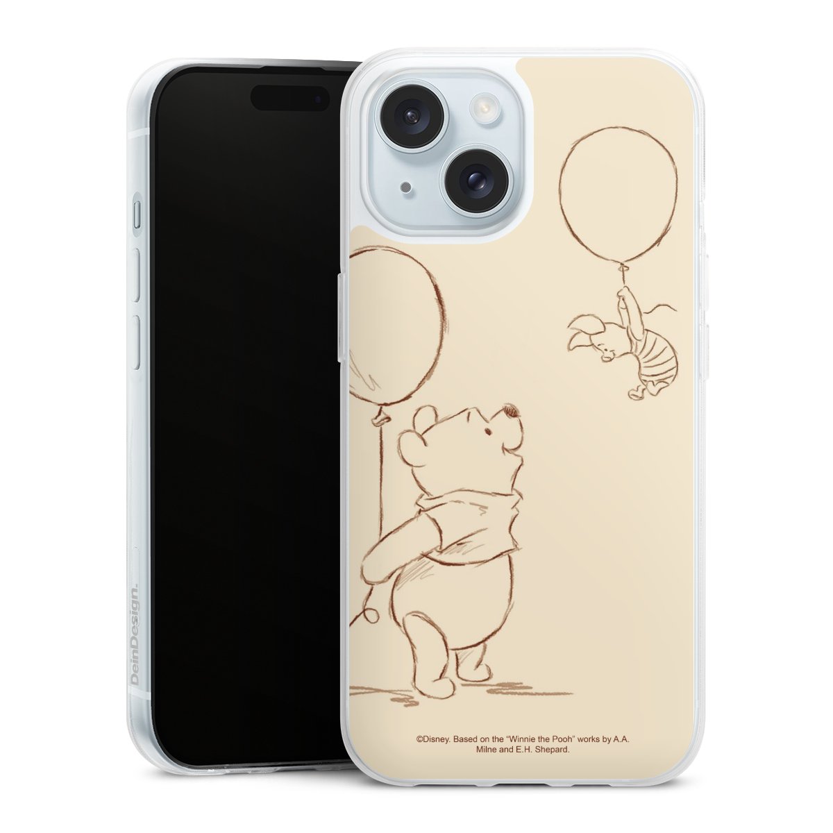 iPhone 15 Handy Slim Case extra dünn Silikon Handyhülle transparent Hülle Official Licensed Product Winnie The Pooh Disney Silikon Slim Case