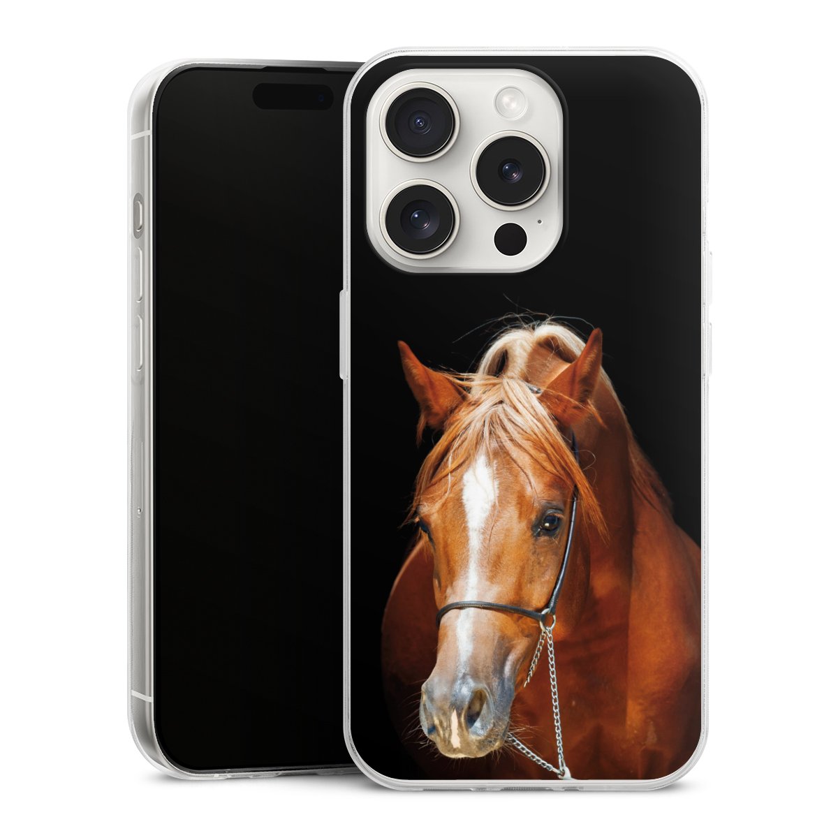 iPhone 15 Pro Handy Slim Case extra dünn Silikon Handyhülle transparent Hülle Mare Horse Hobby Silikon Slim Case