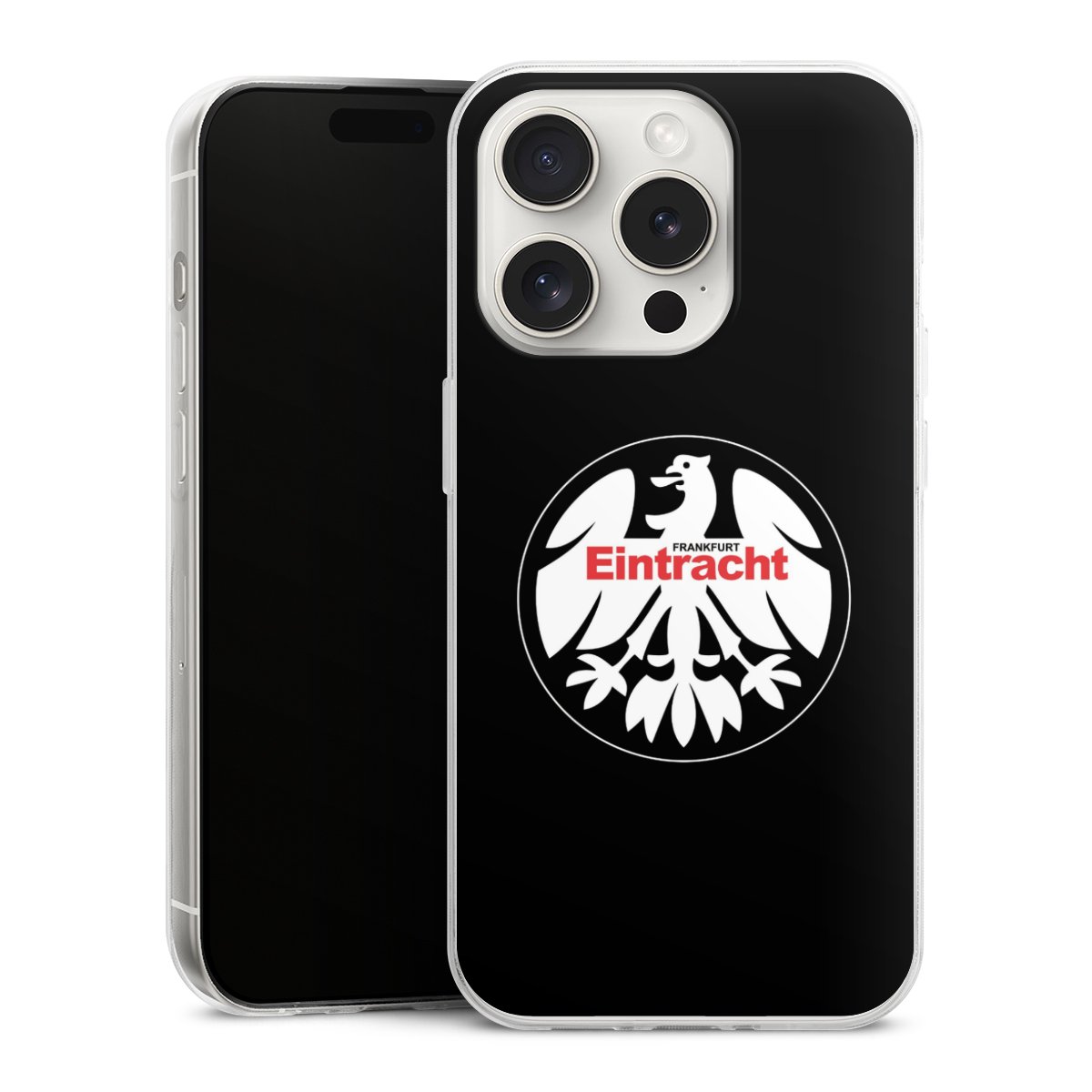 iPhone 15 Pro Handy Slim Case extra dünn Silikon Handyhülle transparent Hülle Official Licensed Product Eintracht Frankfurt Sge Silikon Slim Case