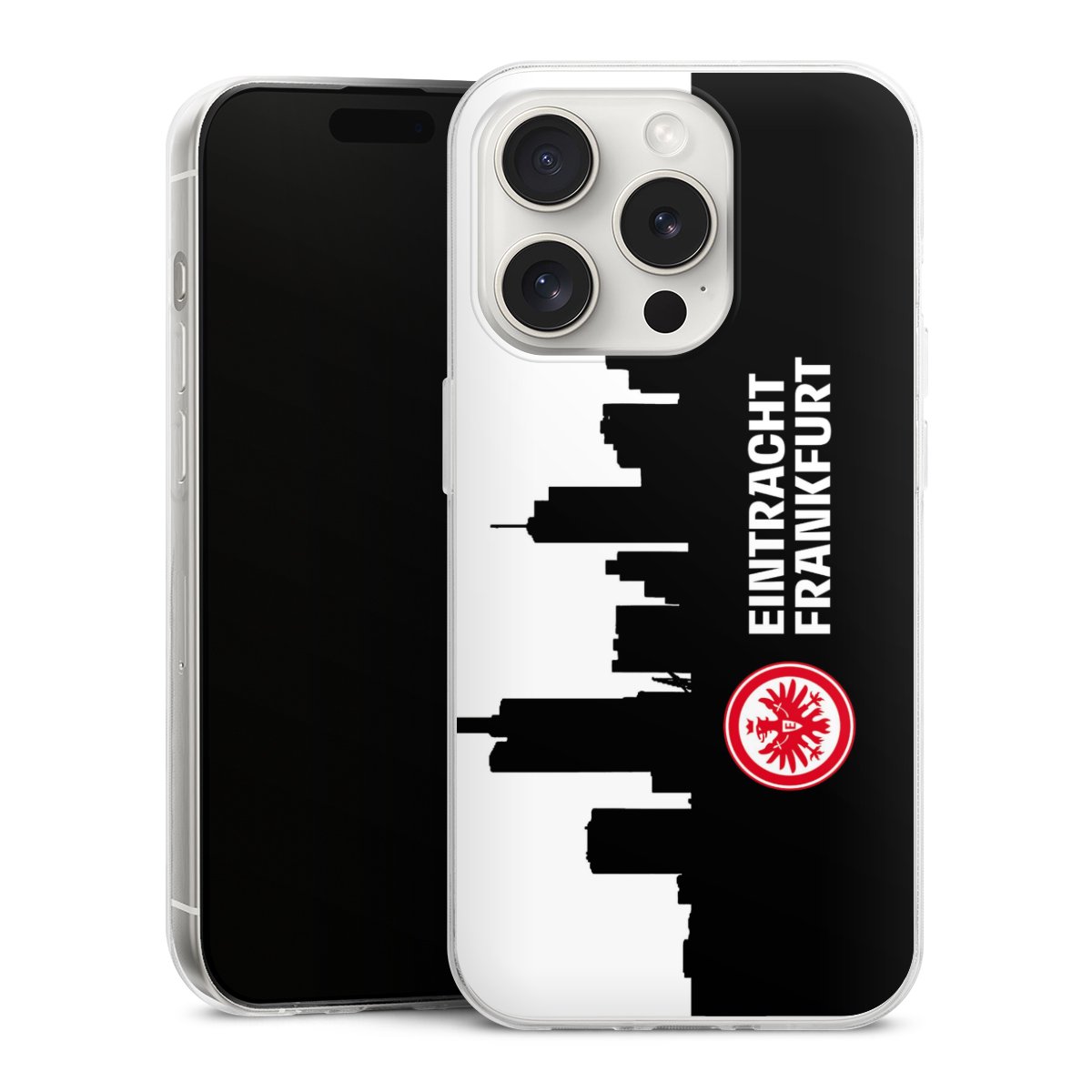 iPhone 15 Pro Handy Slim Case extra dünn Silikon Handyhülle transparent Hülle Sge Eintracht Frankfurt Official Licensed Product Silikon Slim Case