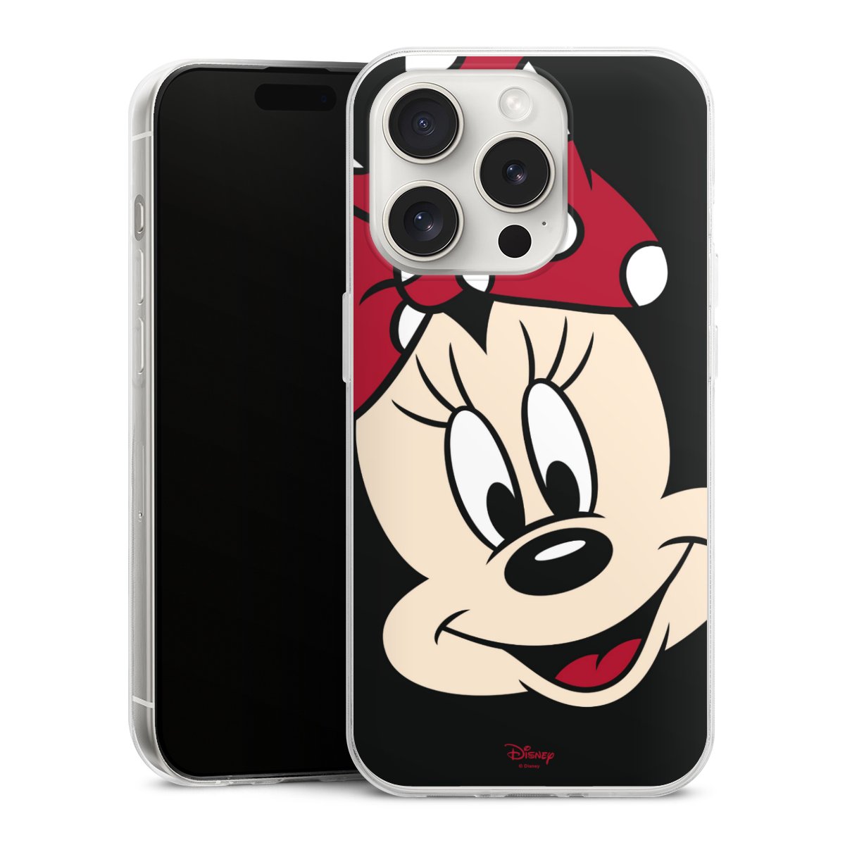 iPhone 15 Pro Handy Slim Case extra dünn Silikon Handyhülle transparent Hülle Minnie Mouse Official Licensed Product Disney Silikon Slim Case