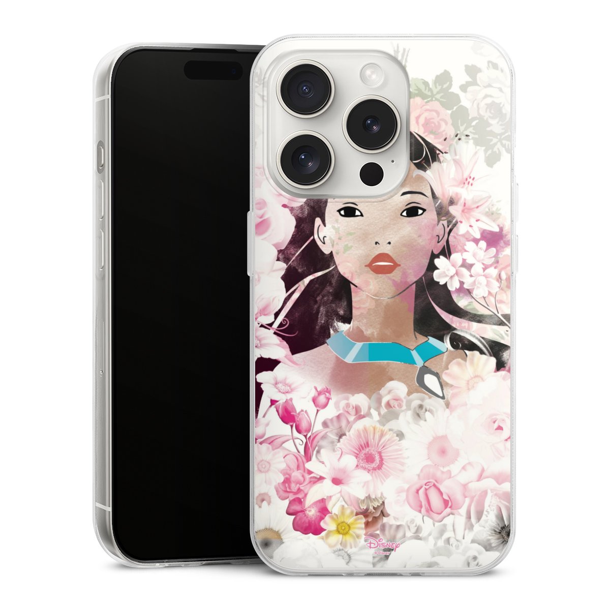 iPhone 15 Pro Handy Slim Case extra dünn Silikon Handyhülle transparent Hülle Pocahontas Official Licensed Product Disney Silikon Slim Case