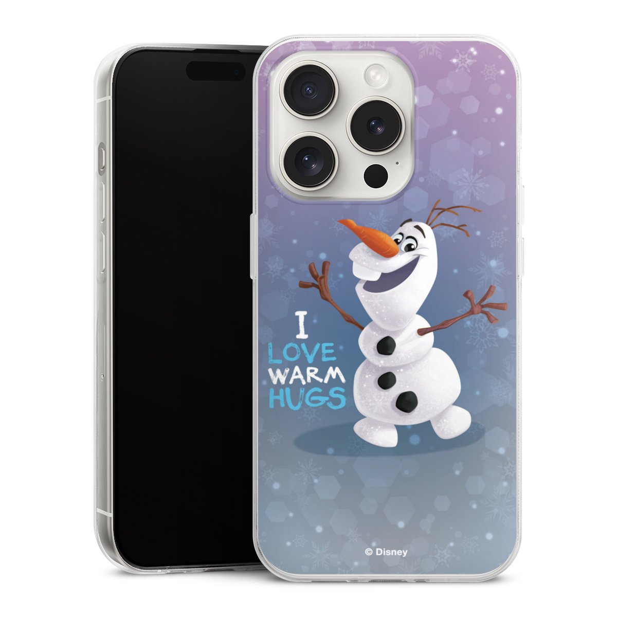 iPhone 15 Pro Handy Slim Case extra dünn Silikon Handyhülle transparent Hülle Frozen Frozen Olaf Official Licensed Product Silikon Slim Case