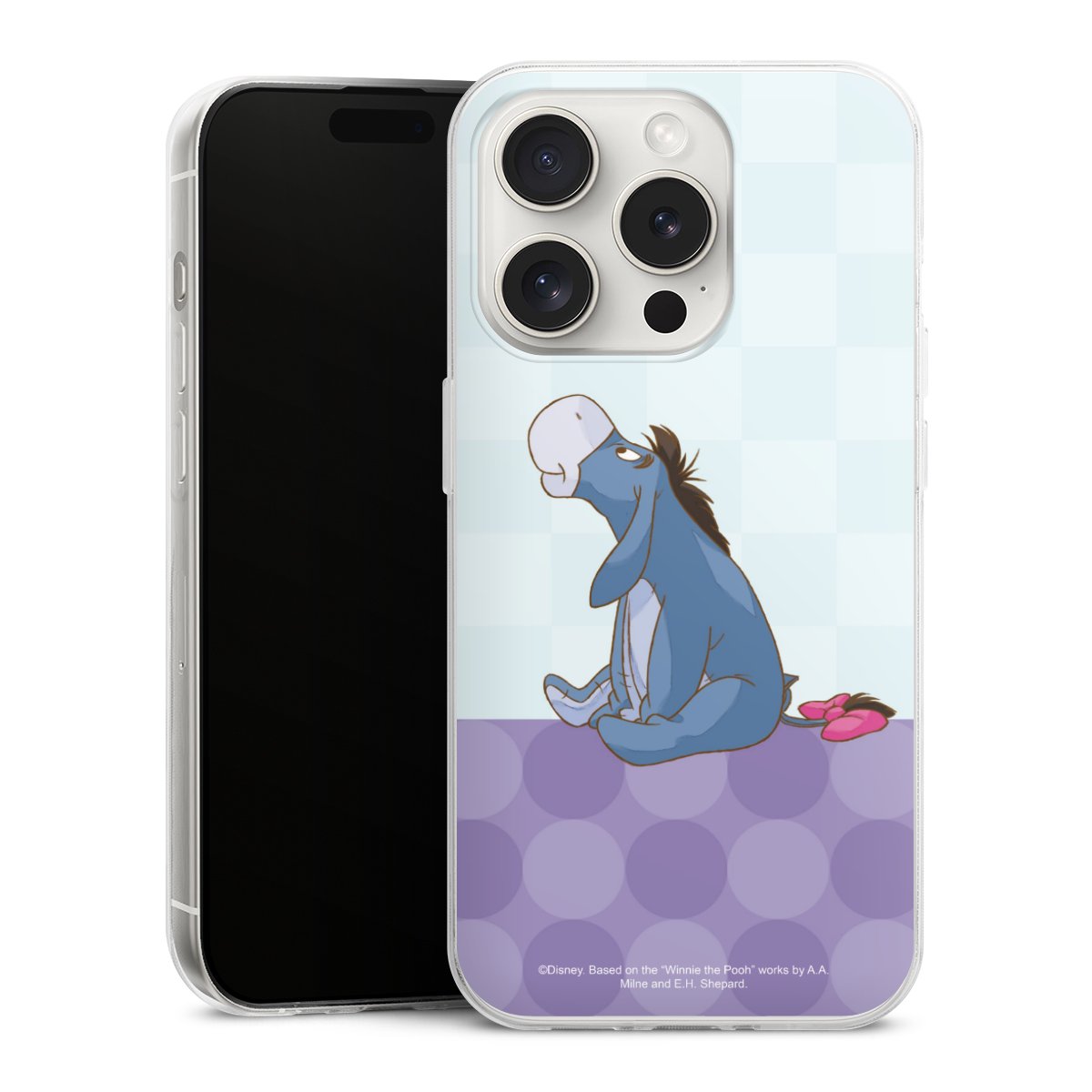 iPhone 15 Pro Handy Slim Case extra dünn Silikon Handyhülle transparent Hülle Disney Donkey Winnie The Pooh Silikon Slim Case