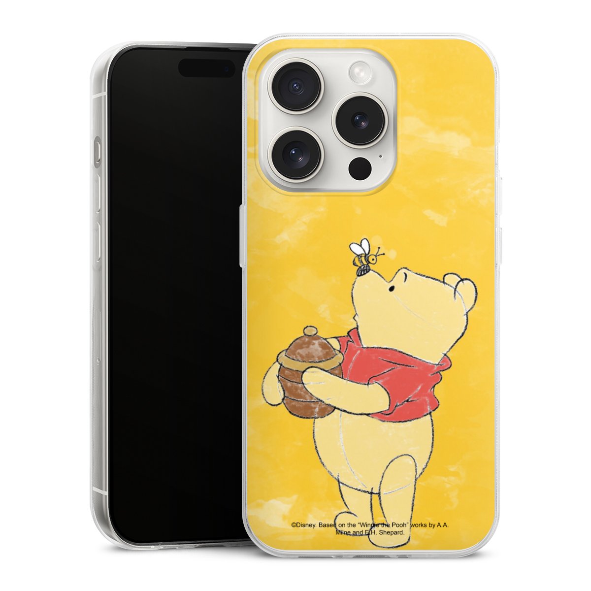 iPhone 15 Pro Handy Slim Case extra dünn Silikon Handyhülle transparent Hülle Official Licensed Product Winnie The Pooh Disney Silikon Slim Case