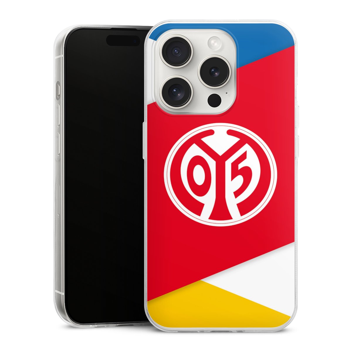 iPhone 15 Pro Handy Slim Case extra dünn Silikon Handyhülle transparent Hülle Official Licensed Product Soccer 1. Fsv Mainz 05 E.V. Silikon Slim Case