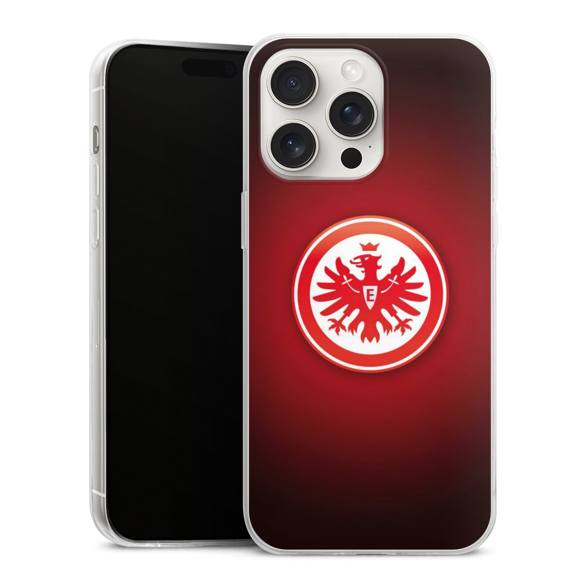 iPhone 15 Pro Max Handy Slim Case extra dünn Silikon Handyhülle transparent Hülle Eintracht Frankfurt Official Licensed Product Coat Of Arms Silikon Slim Case