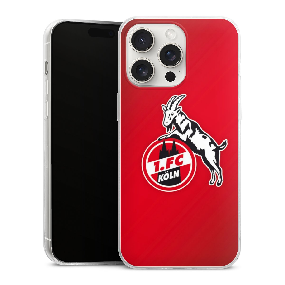 iPhone 15 Pro Max Handy Slim Case extra dünn Silikon Handyhülle transparent Hülle Official Licensed Product Effzeh 1. Fc Köln Silikon Slim Case