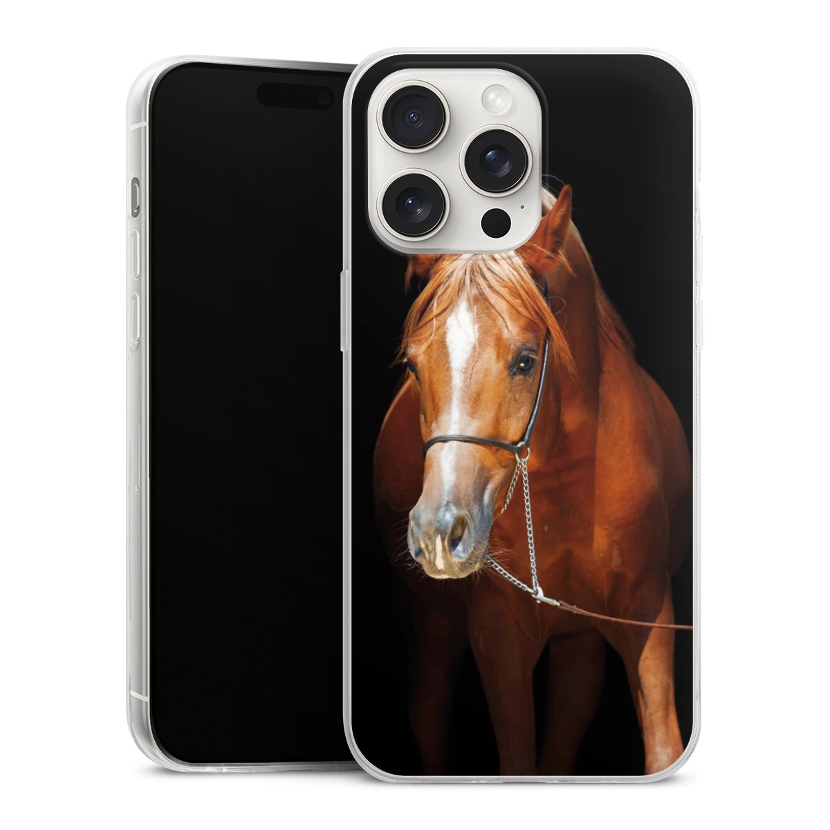 iPhone 15 Pro Max Handy Slim Case extra dünn Silikon Handyhülle transparent Hülle Mare Horse Hobby Silikon Slim Case